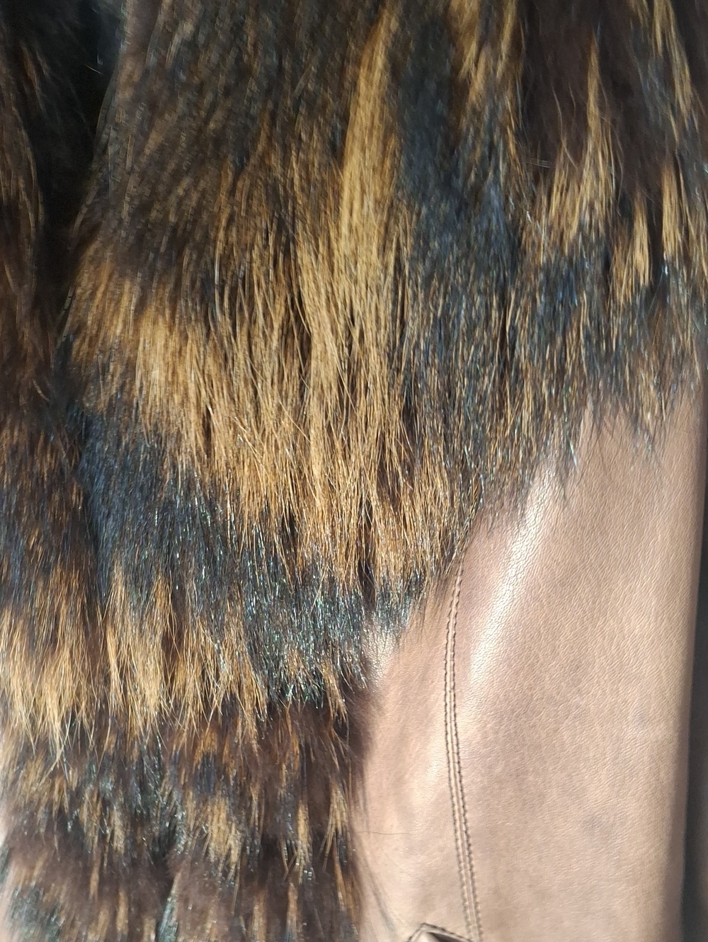 Vintage LeatherJacket Genuine Big Fur Collar Italy - Picture 2 of 16